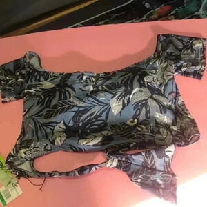 Sam Edelman swim top metal floral size large